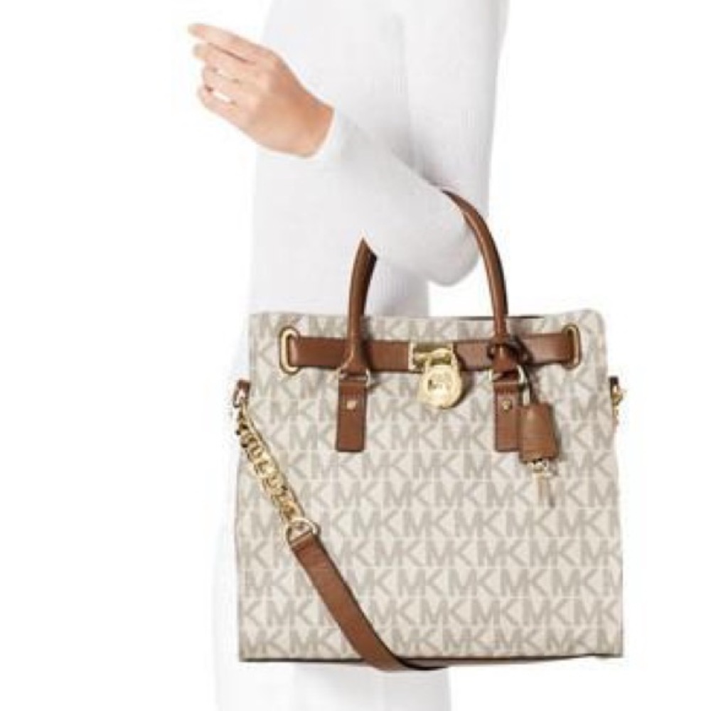 Michael Kors Tan and Cream Tote Bag
